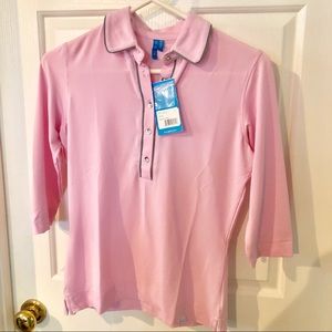NWT GG BLUE Pink Women’s Golf Shirt